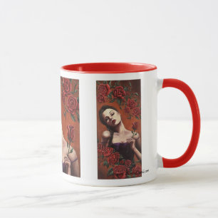 Vampire Mug Gothic Art Mug Red Rose Mug