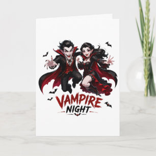 Vampire Night Couple Halloween Party Card