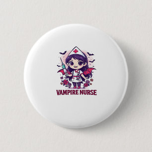 Vampire Nurse Shirt � Funny Halloween Medical Work 6 Cm Round Badge