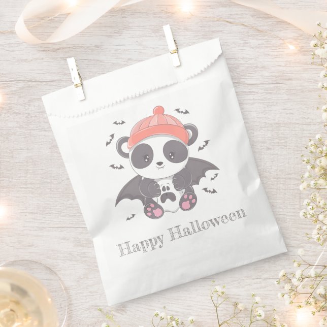 Vampire Panda Bats Ghost Happy Halloween Favour Bag (Clipped)