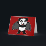 Vampire Panda Holiday Card<br><div class="desc">This vampire panda is too cute! With his fangs and cape this design makes an excellent Halloween present or anyone who likes vampires. Great gift ideas here for your friends and family.</div>