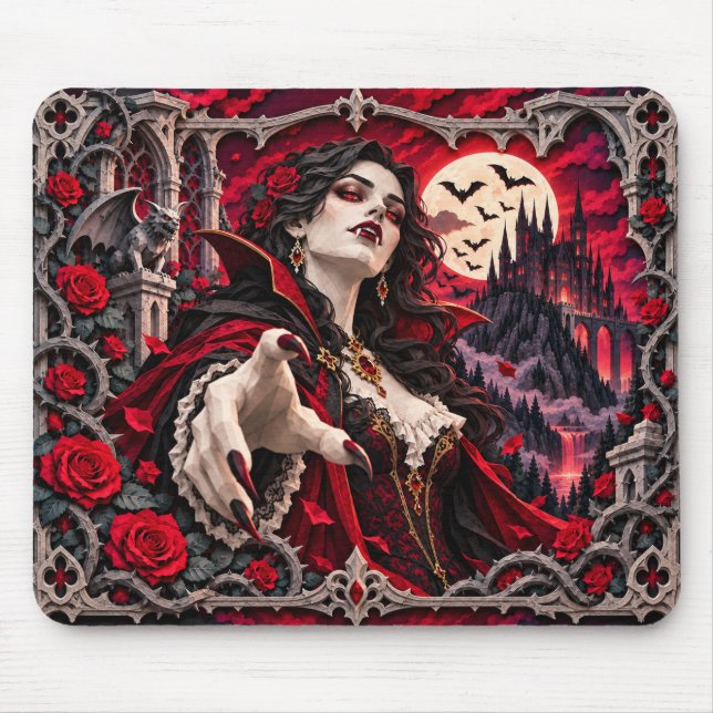 Vampire, Paper Cut Monster Mouse Pad (Front)