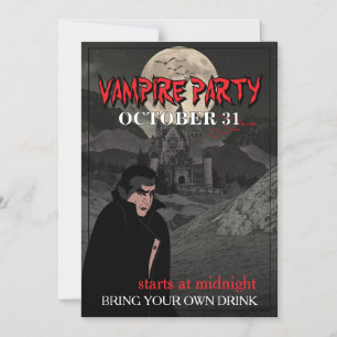 Vampire Party Invitation Personalised Text