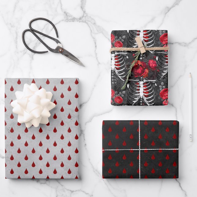 Vampire Pattern Wrapping Paper Sheet (Front)