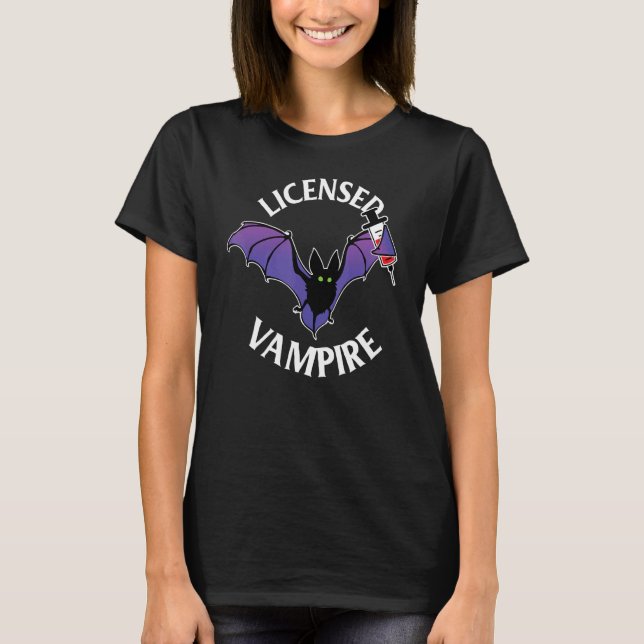 Vampire   Phlebotomy Phlebotomist Technician Nurse T-Shirt (Front)