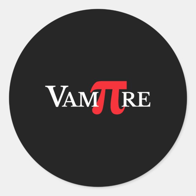 Vampire Pi Day Funny Gift For Math Lovers  Classic Round Sticker (Front)