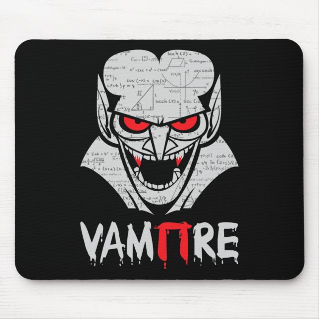Vampire Pi Halloween Costume Funny Math Science Te Mouse Pad (Front)