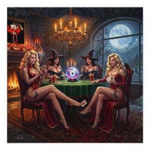 Vampire Poker Girls Just Wanna Have Fun Poster