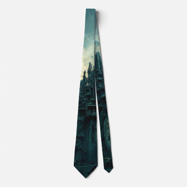 Vampire Portal Zone Castle CG painting Tie (Front)