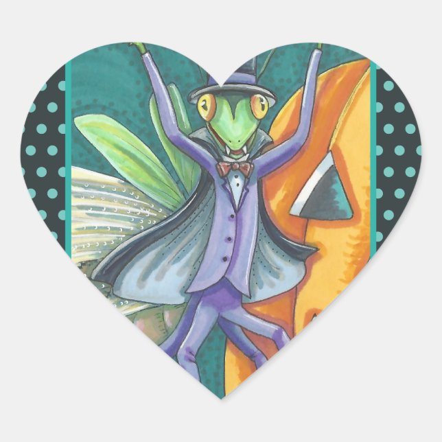 VAMPIRE PRAYING MANTIS BUG STICKERS SHEET Heart (Front)