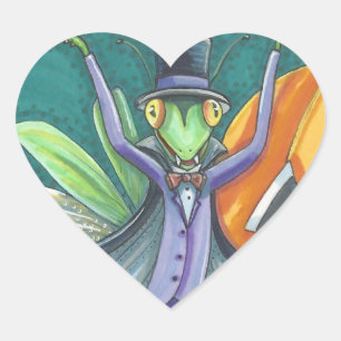 VAMPIRE PRAYING MANTIS, BUG STICKERS SHEET Heart