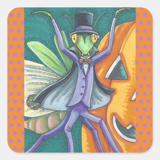 VAMPIRE PRAYING MANTIS BUG STICKERS SHEET Square (Front)