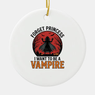 Vampire Princess Shirt Spooky Retro Halloween Desi Ceramic Ornament