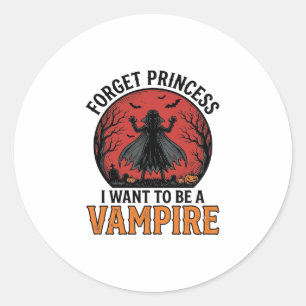 Vampire Princess Shirt Spooky Retro Halloween Desi Classic Round Sticker