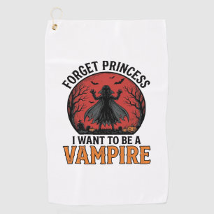 Vampire Princess Shirt Spooky Retro Halloween Desi Golf Towel