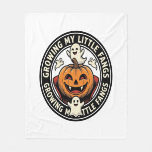 Vampire Pumpkin Badge Growing My Little Fangs_1 Fleece Blanket