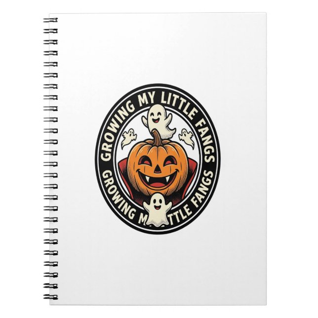 Vampire Pumpkin Badge Growing My Little Fangs_1 Notebook (Front)