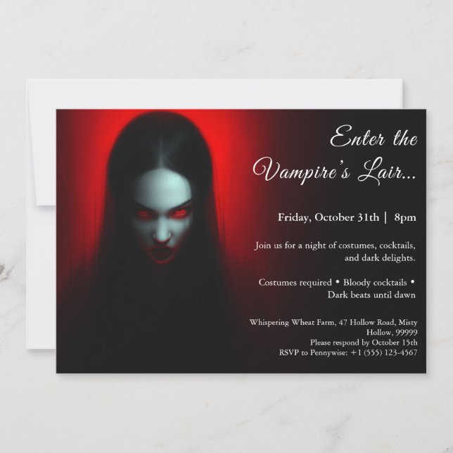 Vampire Queen – Halloween Costume Party Invitation (Front)