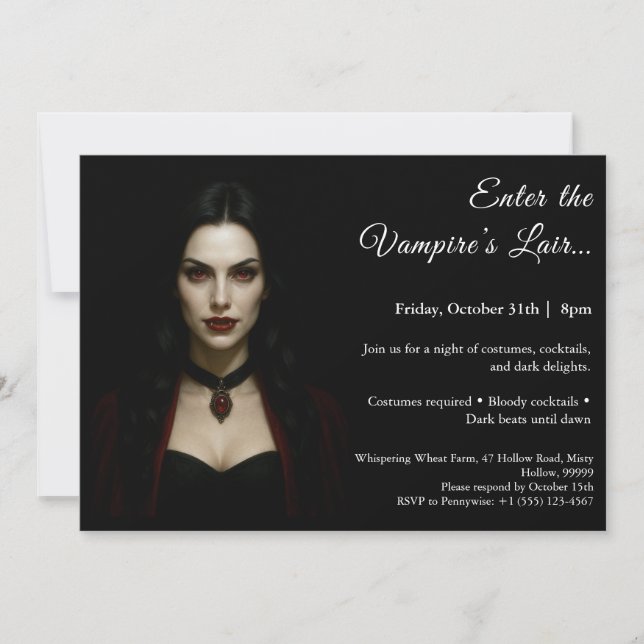 Vampire Queen – Halloween Costume Party Invitation (Front)