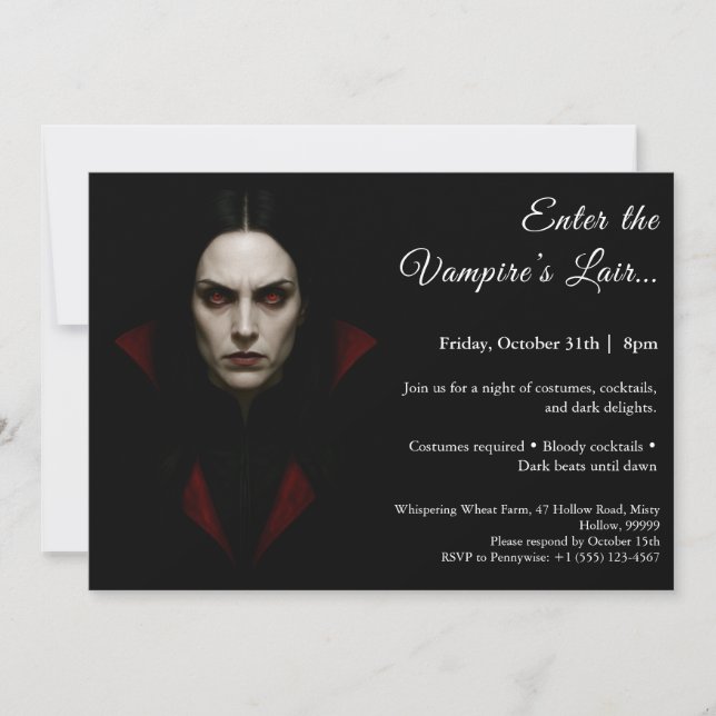 Vampire Queen – Halloween Costume Party Invitation (Front)