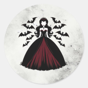 Vampire Queen Halloween Party Classic Round Sticker