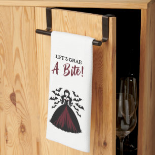 Vampire Queen Halloween Tea Towel