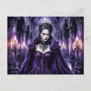 Vampire Queen in Gothic Castle Postcard