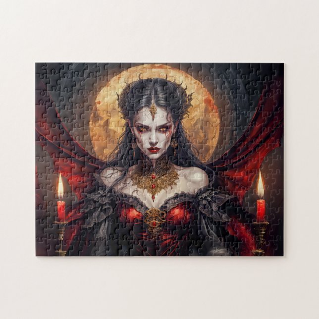 Vampire Queen Under Glowing Moon Jigsaw Puzzle (Horizontal)