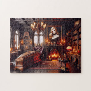 Vampire Queen's Library Gothic Lady  Jigsaw Puzzle