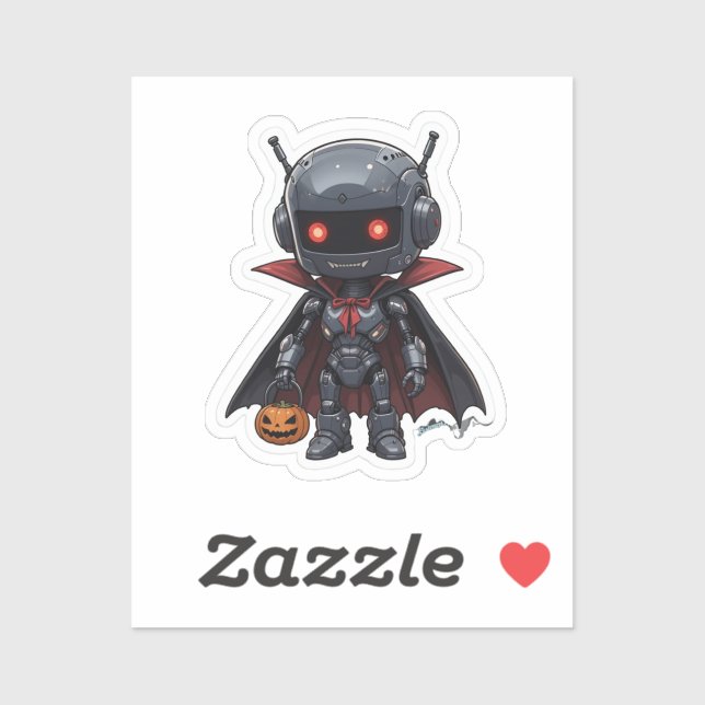 Vampire Robot Vinyl Sticker Cute Halloween Sci-Fi  (Sheet)