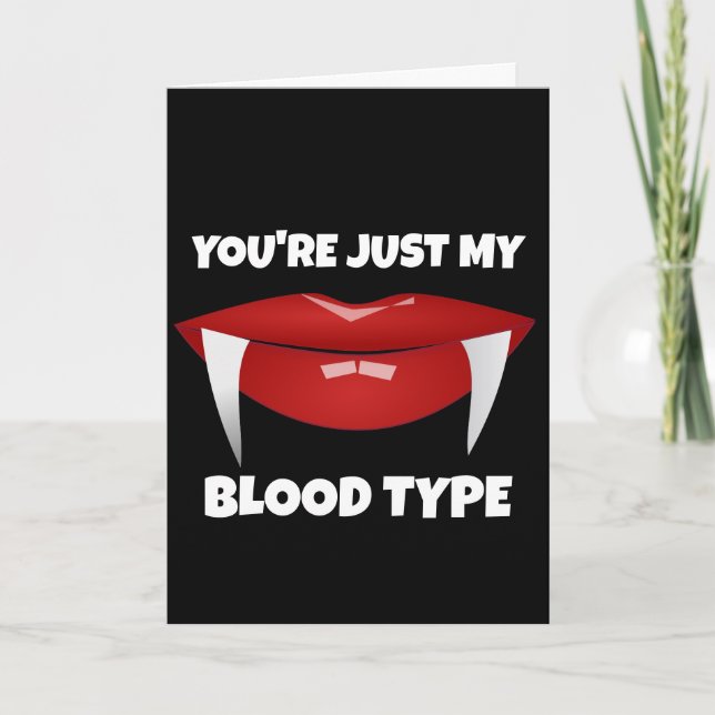 VAMPIRE ROMANTIC FUNNY BIRTHDAY GREETING CARD (Front)