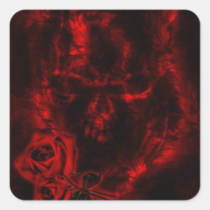 Vampire Roses Goth Wedding Square Sticker