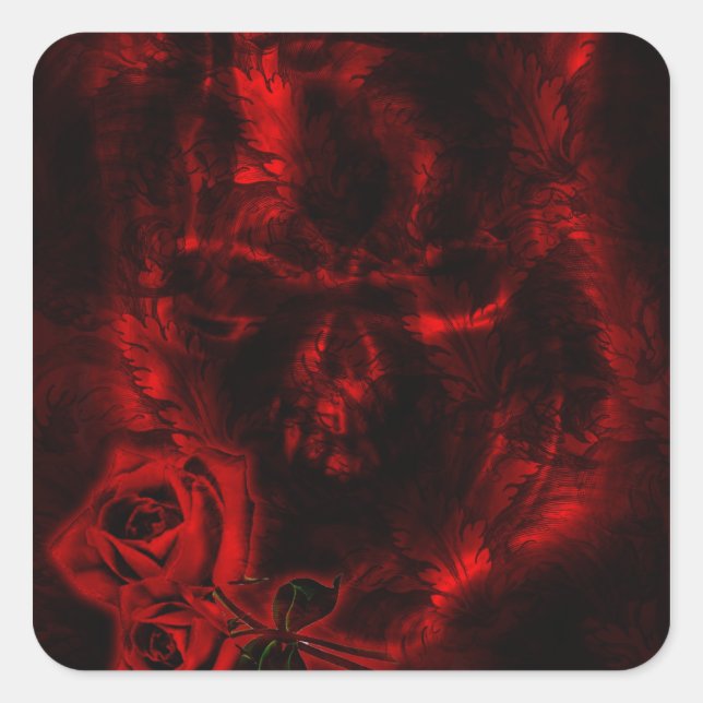 Vampire Roses Goth Wedding Square Sticker (Front)