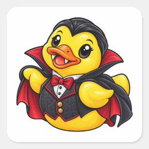 Vampire Rubber Duck Halloween Costume Square Sticker