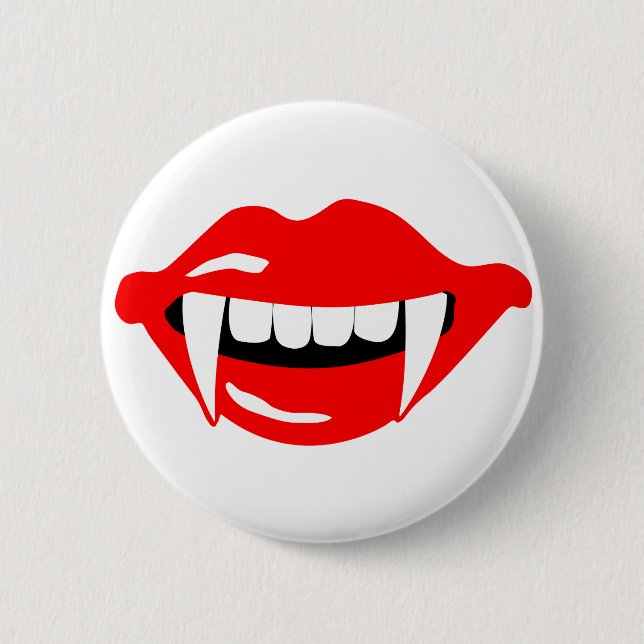 Vampire’s mouth 6 cm round badge (Front)