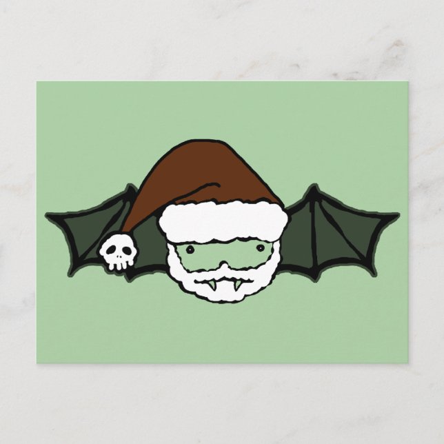 Vampire Santa Bat Postcard (Front)