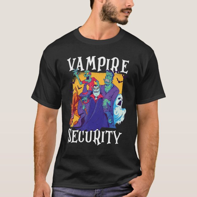 Vampire Security  Easy Halloween Costume T-Shirt (Front)