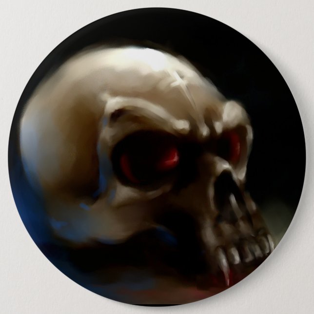 Vampire Skull 6 Cm Round Badge (Front)