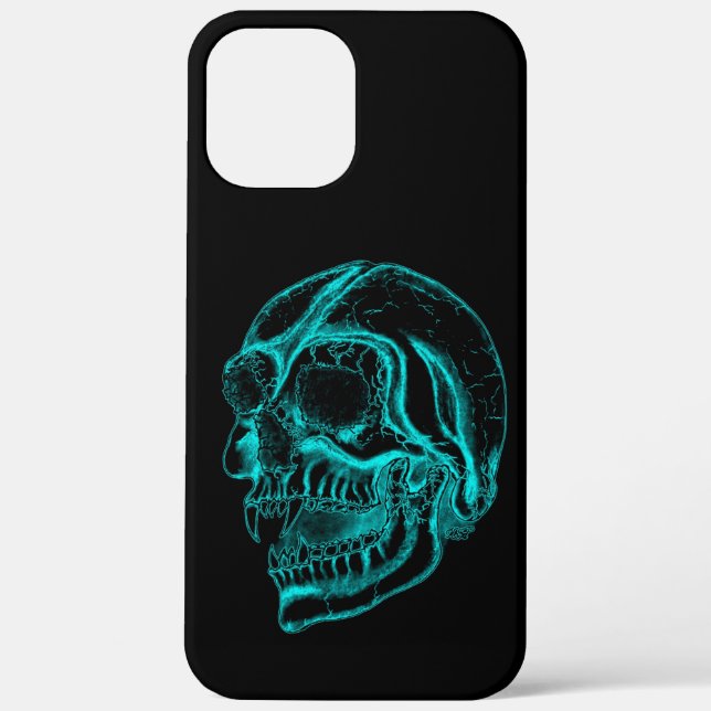 Vampire skull black and green Design Case-Mate iPhone Case (Back)