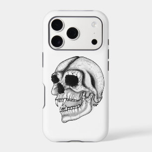 Vampire skull black and white Design