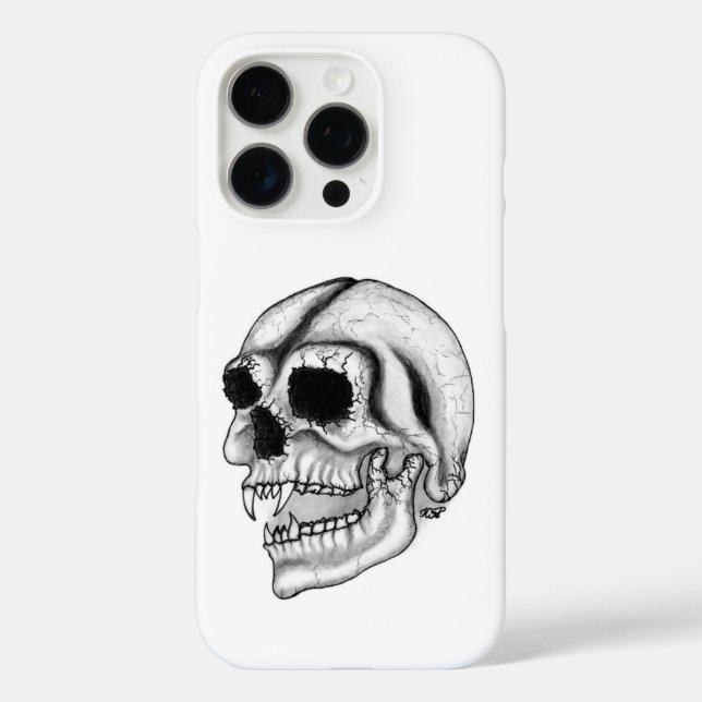 Vampire skull black and white Design Case-Mate iPhone Case (Back)
