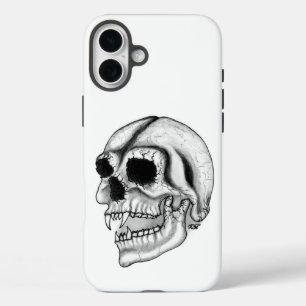 Vampire skull black and white Design iPhone 16 Plus Case