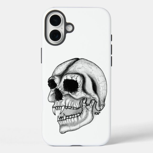 Vampire skull black and white Design Case-Mate iPhone Case (Back)