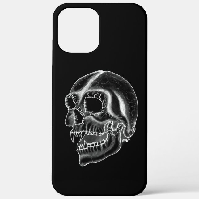 Vampire skull black and white Design Case-Mate iPhone Case (Back)