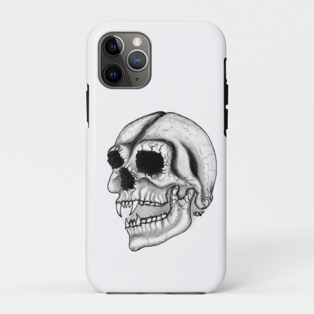 Vampire skull black and white Design Case-Mate iPhone Case (Back)