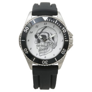 Vampire Skull black and white Design Watch