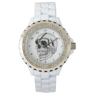 Vampire Skull black and white Design Watch