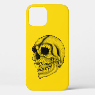 Vampire skull black and yellow Design iPhone 12 Case