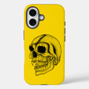 Vampire skull black and yellow Design iPhone 16 Case