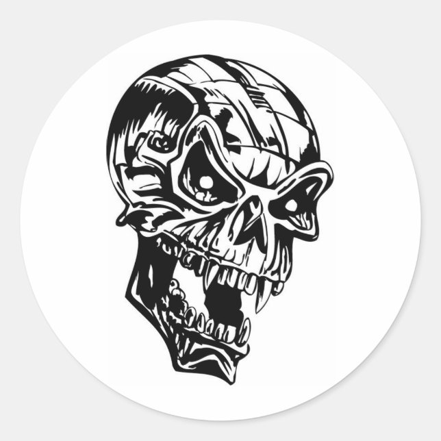 Vampire Skull Classic Round Sticker (Front)